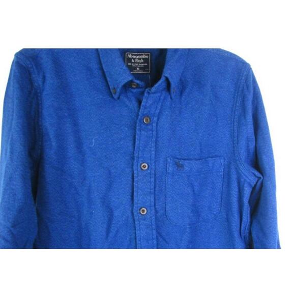 NWT Abercrombie & Fitch Top Womens XS Blue Flannel Button Up Long Sleeve - Picture 4 of 6